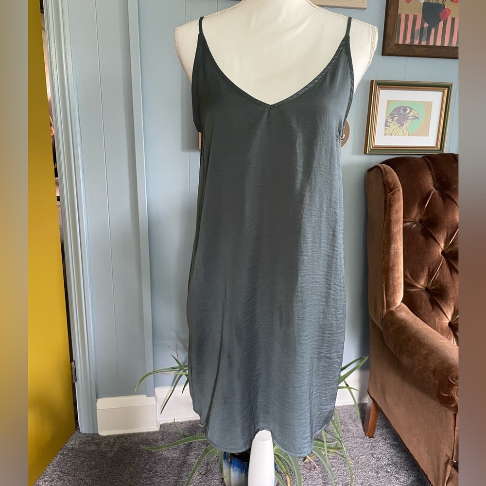 Sleek Gray Slip Dress